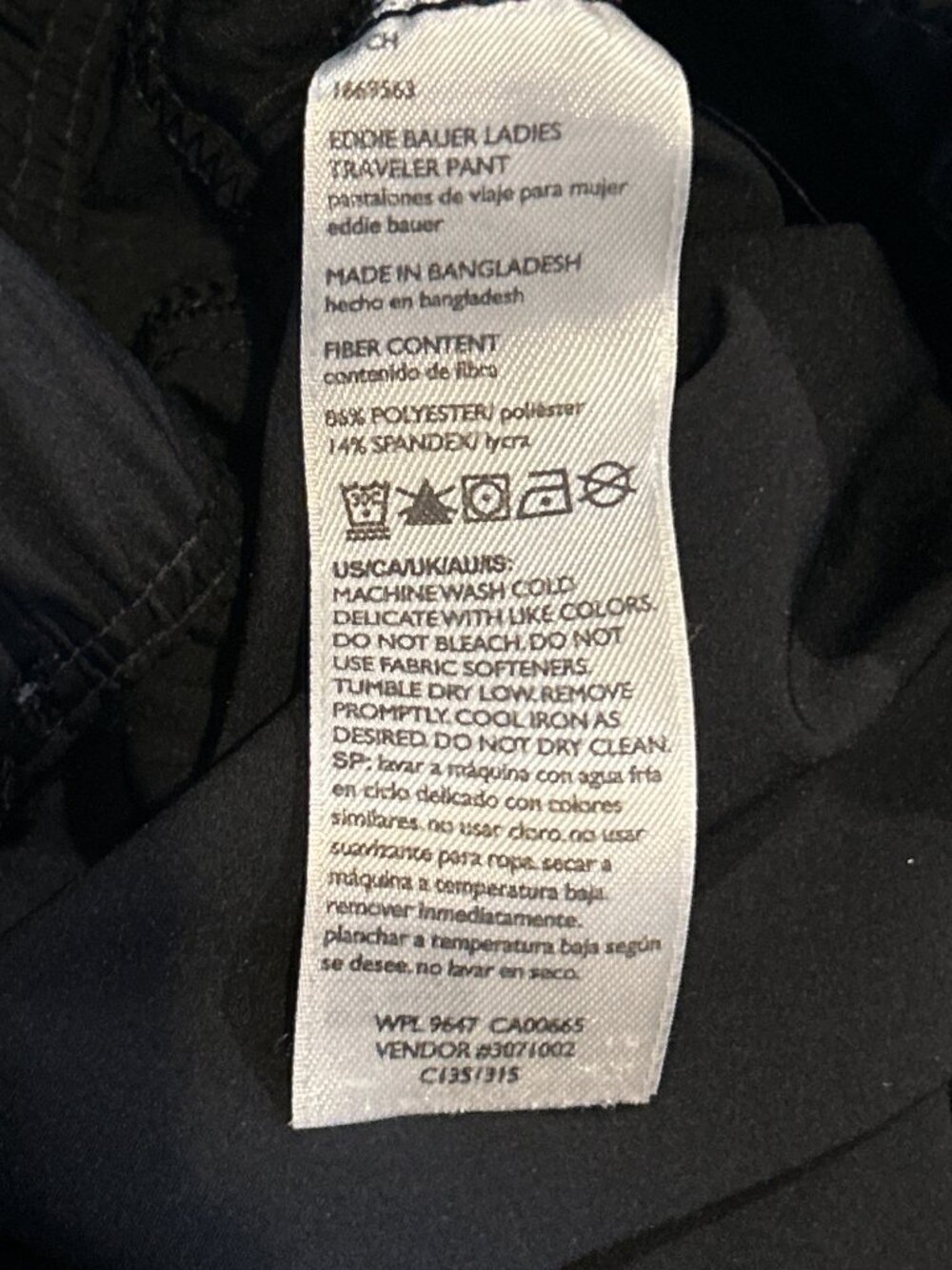 Eddie Bauer Lightweight Hiking Pants Womens SMALL Stretch Outdoors  Black - Picture 6 of 6